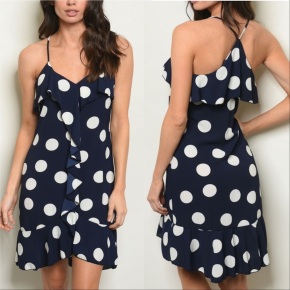 Dresses & Skirts - NAVY POLKA-DOT DRESS